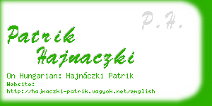 patrik hajnaczki business card